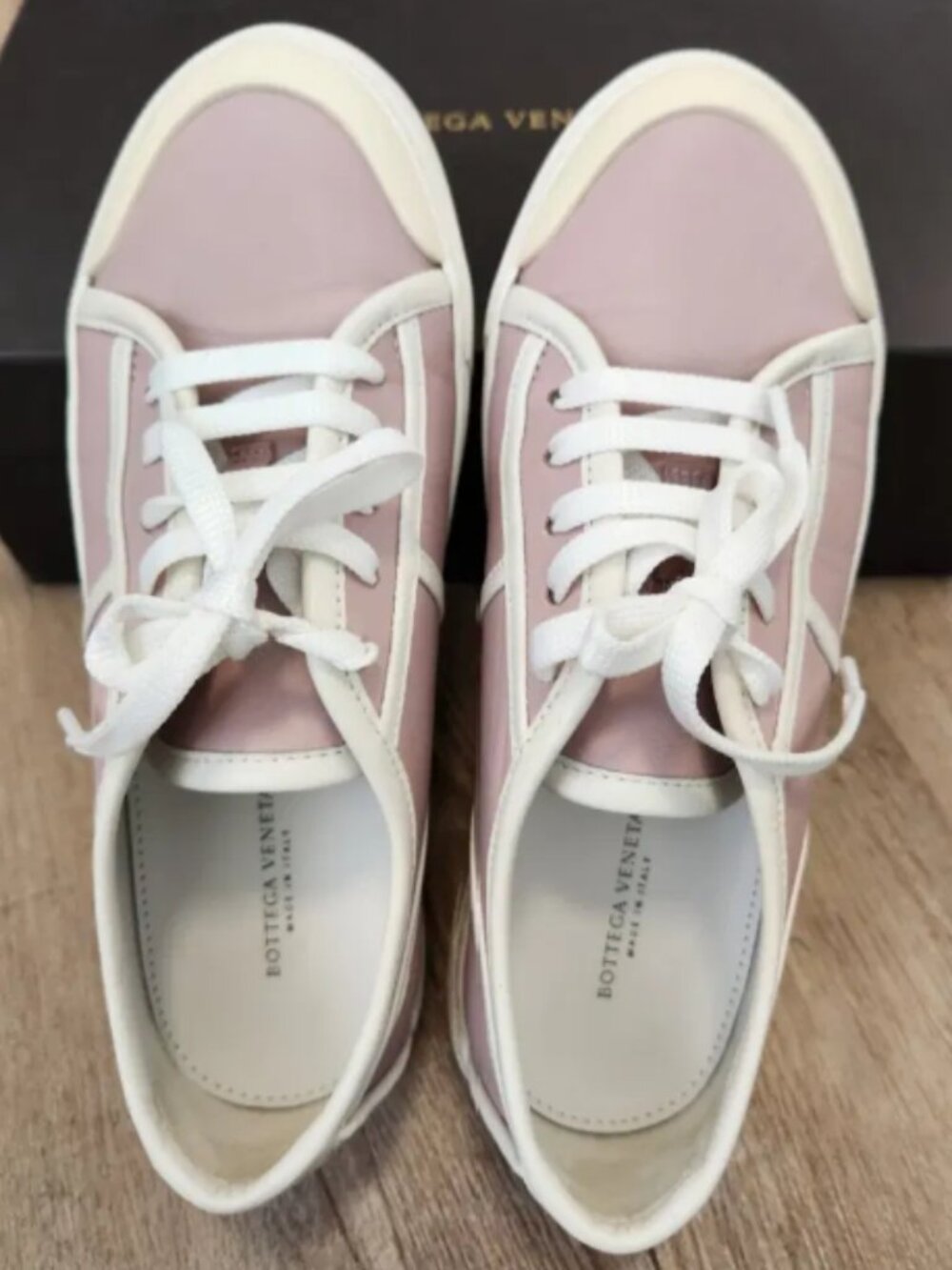 Bottega Veneta Pink Intrecciato Leather Sneakers EU 36
